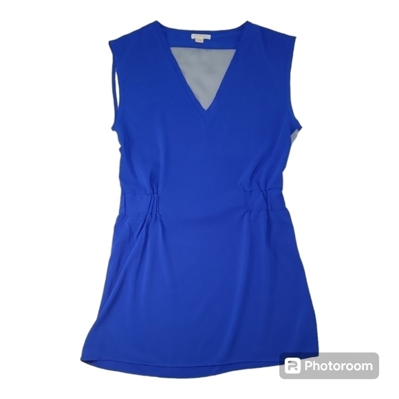 Hawks Sheer Blue V Neck Mini Dress Size Small - Picture 10 of 12